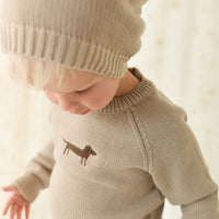 Ethan Jumper - Vintage Taupe Cosy Basil Childrens Jumper from Jamie Kay NZ