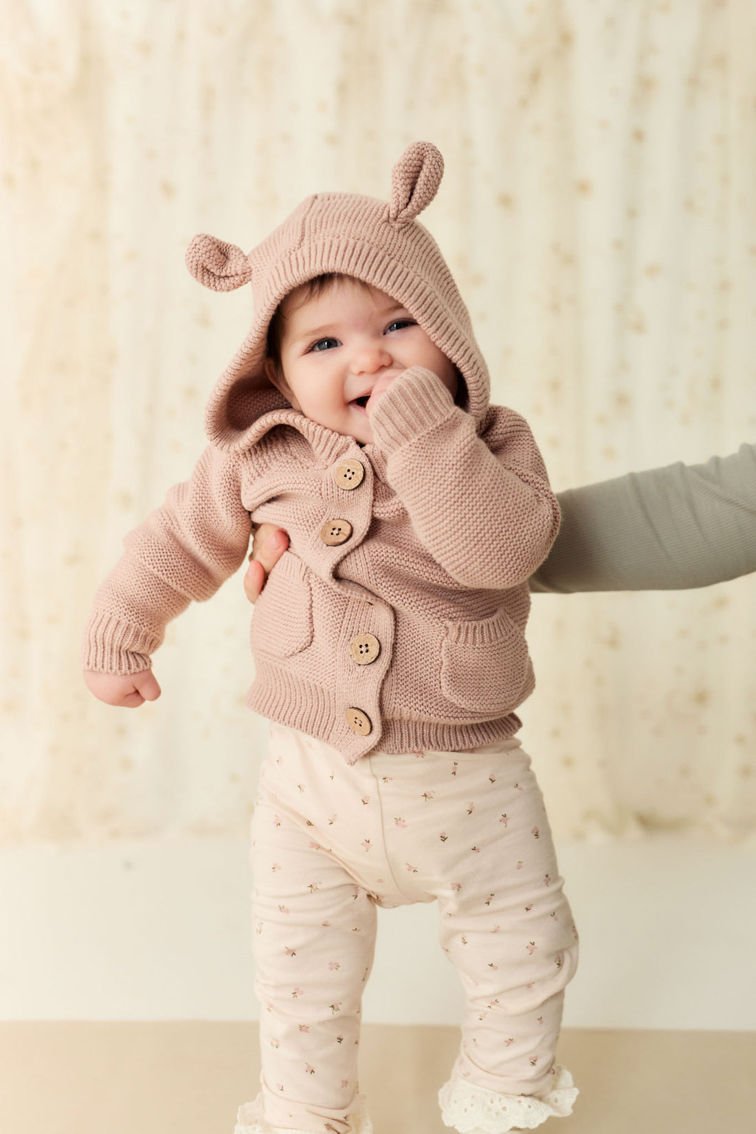 Sebastian Knitted Cardigan/Jacket - Dusky Rose Marle Childrens Cardigan from Jamie Kay NZ