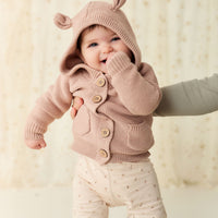 Sebastian Knitted Cardigan/Jacket - Dusky Rose Marle Childrens Cardigan from Jamie Kay NZ