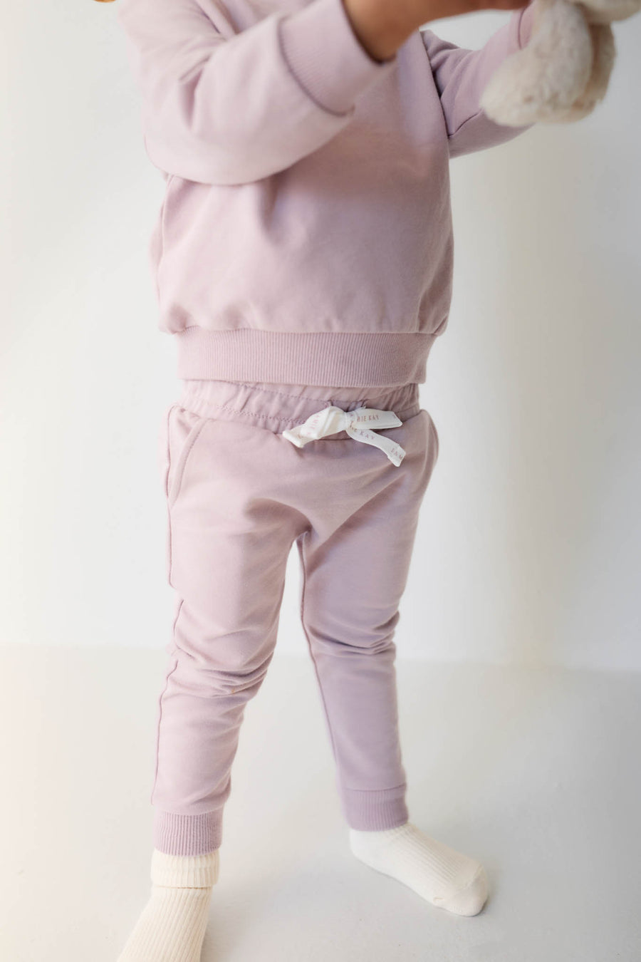 Organic Cotton Morgan Track Pant - Heather Haze Childrens Pant from Jamie Kay NZ