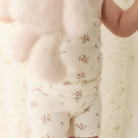 Organic Cotton Everyday Bike Short - Goldie Bouquet Egret Childrens Short from Jamie Kay NZ