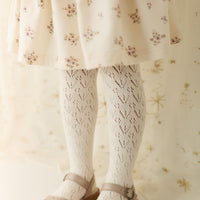 Scallop Weave Tight - Parchment Childrens Tights from Jamie Kay NZ