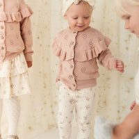 Organic Cotton Everyday Legging - Goldie Bouquet Egret Childrens Legging from Jamie Kay NZ