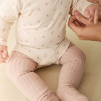 Ribbed Tight - Dusky Rose Childrens Tights from Jamie Kay NZ