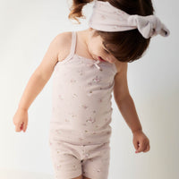 Organic Cotton Fine Rib Headband - Petite Fleur Violet Childrens Headband from Jamie Kay NZ