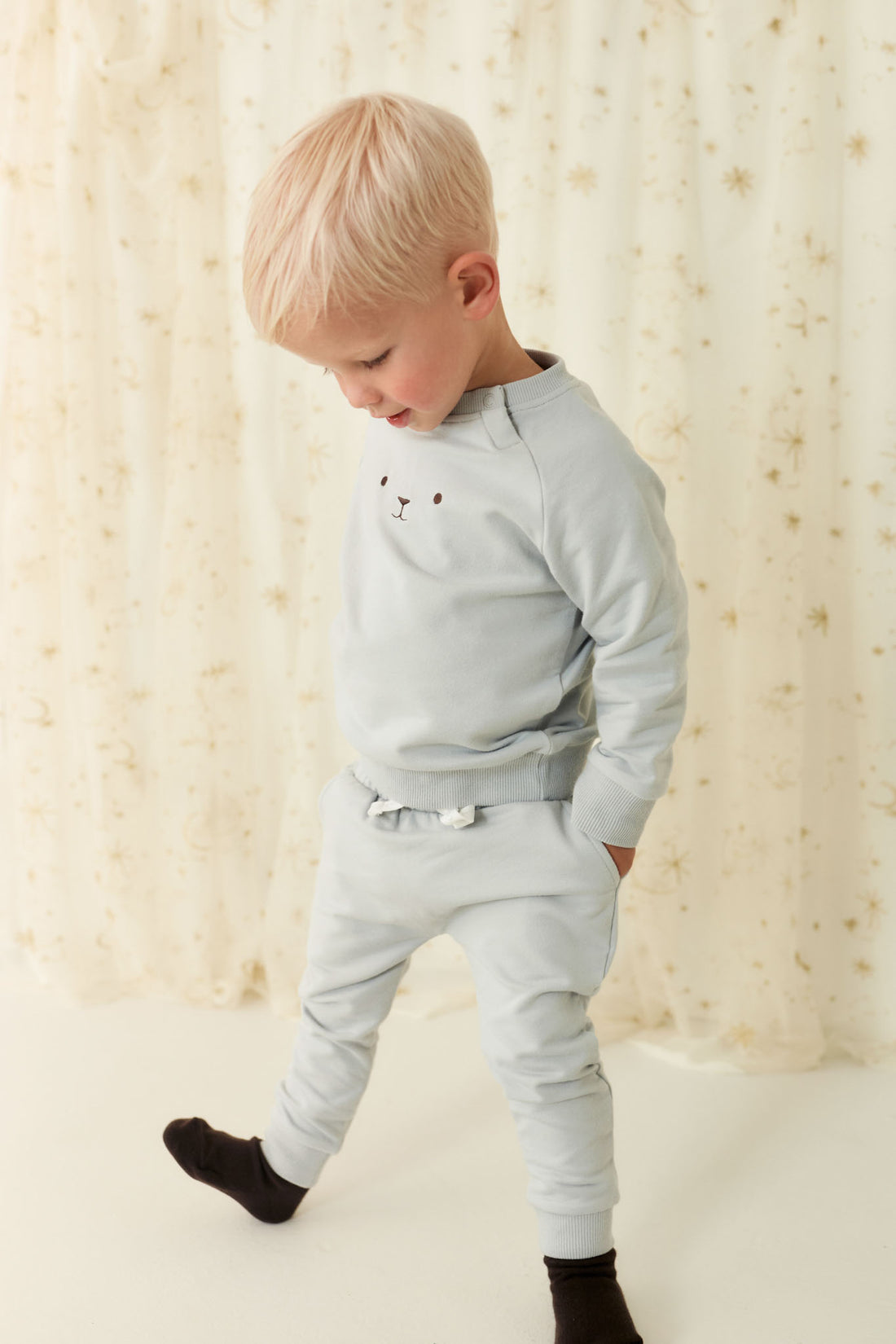 Organic Cotton Palmer Track Pant - Droplet Childrens Pant from Jamie Kay NZ