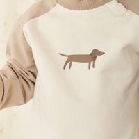 Organic Cotton Tao Sweatshirt - Vintage Taupe Cosy Basil Childrens Sweatshirt from Jamie Kay NZ