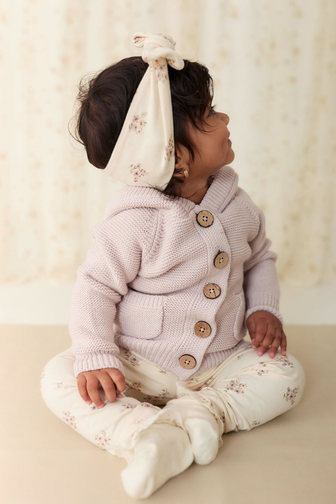 Organic Cotton Headband - Goldie Bouquet Egret Childrens Headband from Jamie Kay NZ