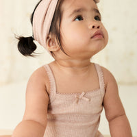 Organic Cotton Modal Headband - Dusky Rose Marle Childrens Headband from Jamie Kay NZ