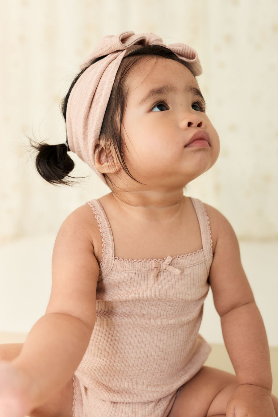 Organic Cotton Modal Headband - Dusky Rose Marle Childrens Headband from Jamie Kay NZ