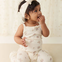 Organic Cotton Bridget Singlet Bodysuit - Goldie Bouquet Egret Childrens Bodysuit from Jamie Kay NZ