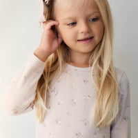 Organic Cotton Fine Rib Long Sleeve Top - Petite Fleur Violet Childrens Top from Jamie Kay NZ