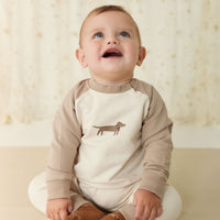 Organic Cotton Tao Sweatshirt Onepiece - Vintage Taupe Cosy Basil Childrens Onepiece from Jamie Kay NZ