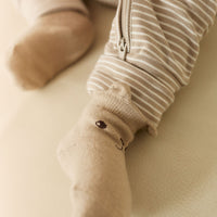 George Bear Ankle Sock - Vintage Taupe Childrens Sock from Jamie Kay NZ