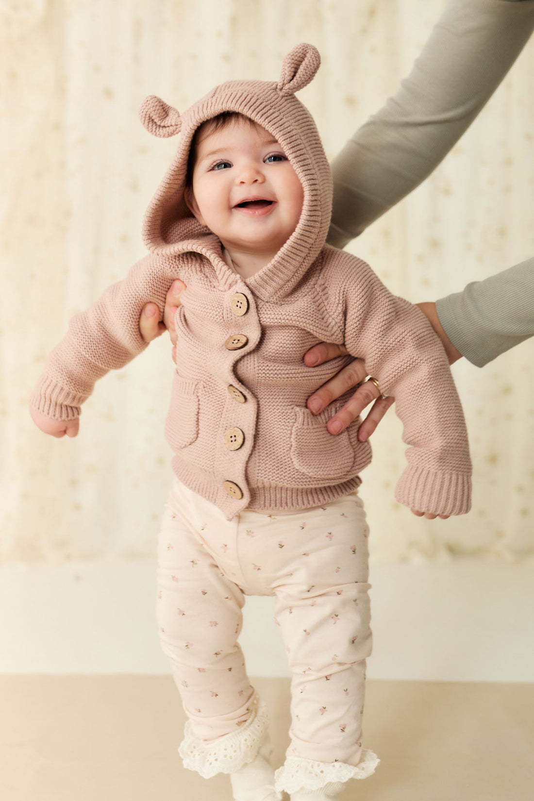 Sebastian Knitted Cardigan/Jacket - Dusky Rose Marle Childrens Cardigan from Jamie Kay NZ