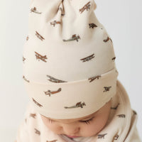 Organic Cotton Knot Beanie - Avion Shell Childrens Hat from Jamie Kay NZ