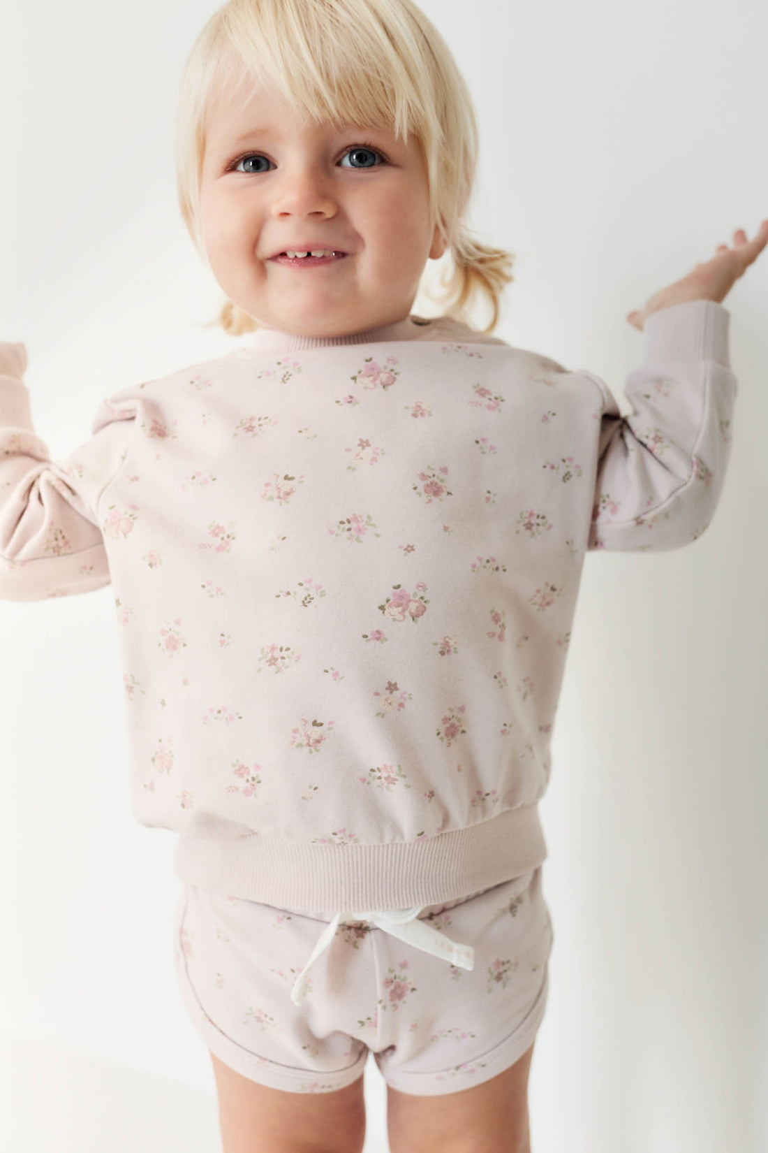 Organic Cotton Ivy Shortie - Petite Fleur Violet Childrens Short from Jamie Kay NZ