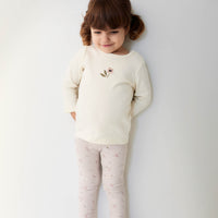 Organic Cotton Fine Rib Everyday Legging - Petite Fleur Violet Childrens Legging from Jamie Kay NZ