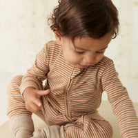 Pima Cotton Frankie Zip Onepiece - Spiced/Cloud Childrens Onepiece from Jamie Kay NZ