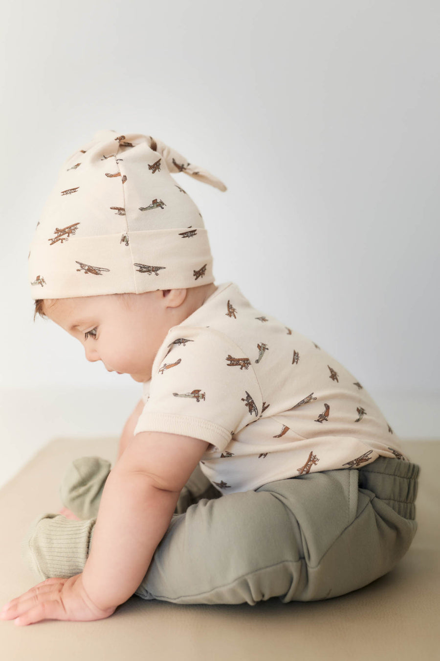 Organic Cotton Hudson Short Sleeve Bodysuit - Avion Shell Childrens Bodysuit from Jamie Kay NZ