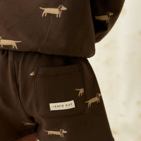 Organic Cotton Jalen Short - Cosy Basil Large Dark Coffee Childrens Short from Jamie Kay NZ