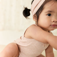 Organic Cotton Modal Singlet Bodysuit - Dusky Rose Marle Childrens Bodysuit from Jamie Kay NZ