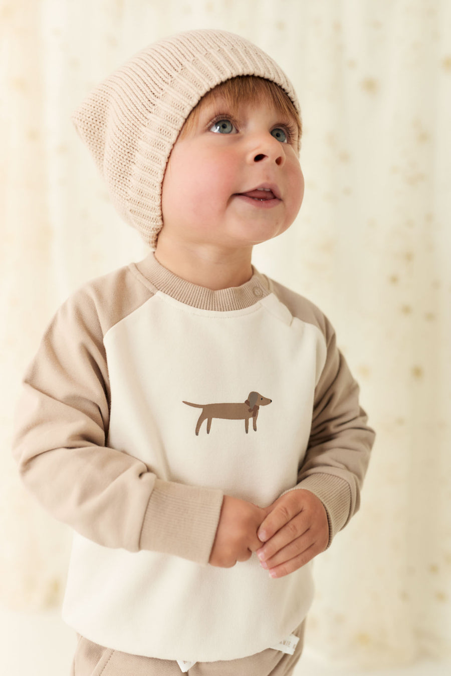 Organic Cotton Tao Sweatshirt - Vintage Taupe Cosy Basil Childrens Sweatshirt from Jamie Kay NZ