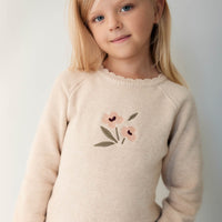 Audrey Knitted Jumper - Oatmeal Marle Petite Goldie Childrens Jumper from Jamie Kay NZ