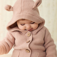 Sebastian Knitted Cardigan/Jacket - Dusky Rose Marle Childrens Cardigan from Jamie Kay NZ