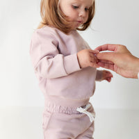 Organic Cotton Morgan Track Pant - Heather Haze Childrens Pant from Jamie Kay NZ