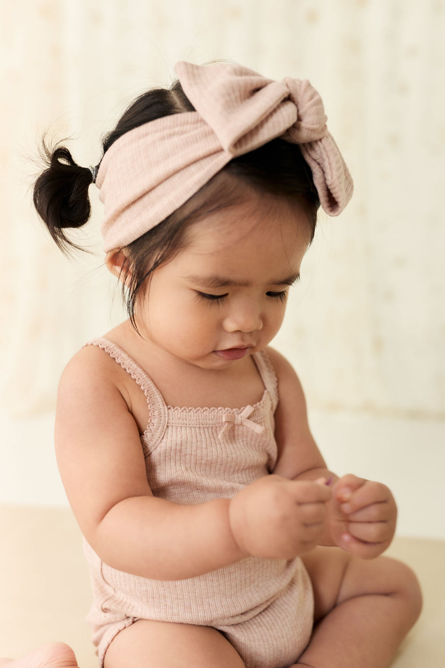 Organic Cotton Modal Headband - Dusky Rose Marle Childrens Headband from Jamie Kay NZ