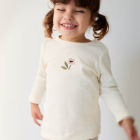 Pima Cotton Long Sleeve Top - Parchment Petite Goldie Childrens Top from Jamie Kay NZ