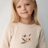 Audrey Knitted Jumper - Oatmeal Marle Petite Goldie Childrens Jumper from Jamie Kay NZ