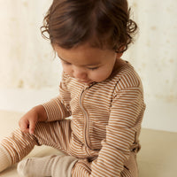 Pima Cotton Frankie Zip Onepiece - Spiced/Cloud Childrens Onepiece from Jamie Kay NZ