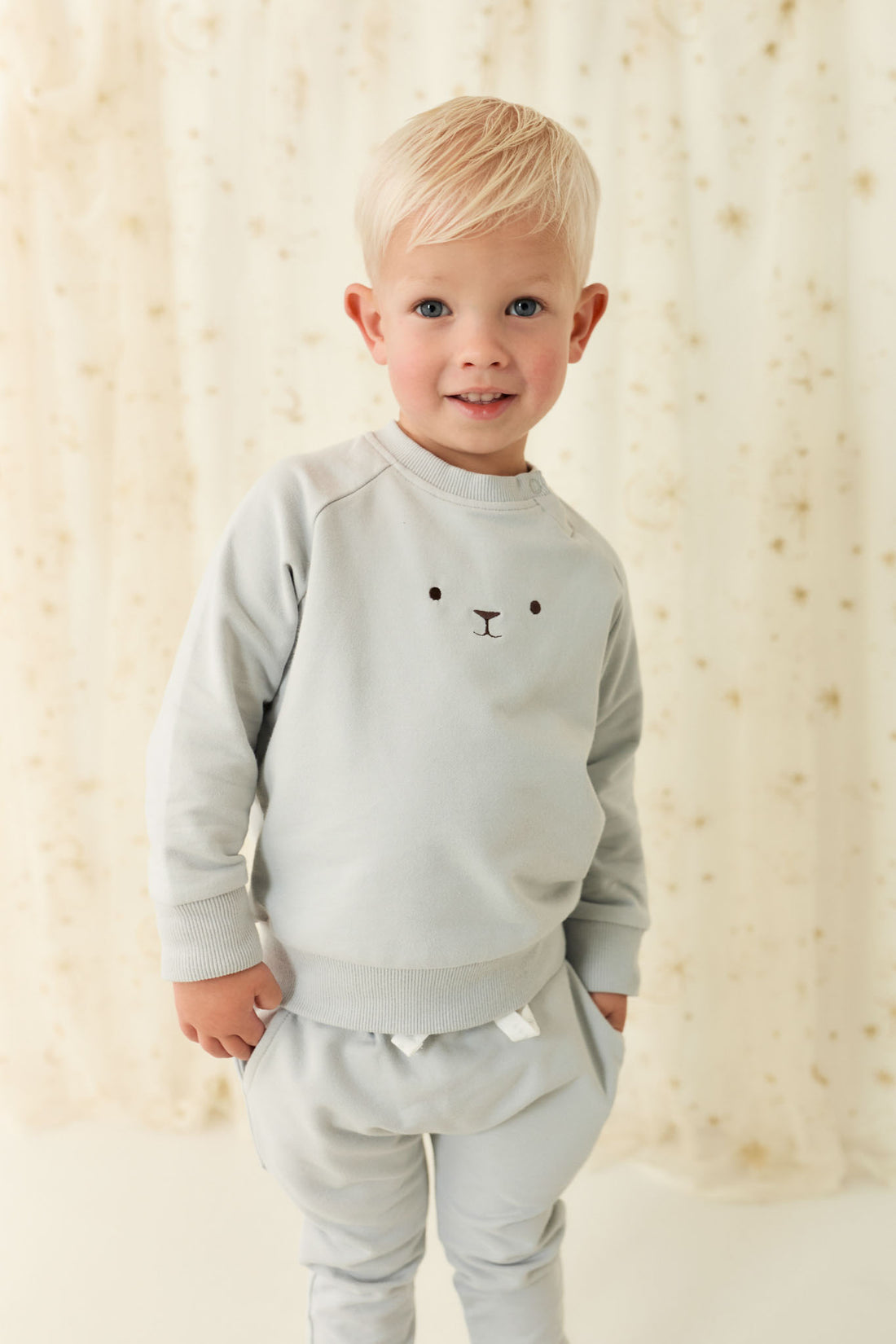 Organic Cotton Palmer Pullover - Droplet Childrens Sweatshirt from Jamie Kay NZ