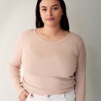 Organic Cotton Modal Womens Long Sleeve Top - Dusky Rose Marle Childrens Womens Top from Jamie Kay NZ