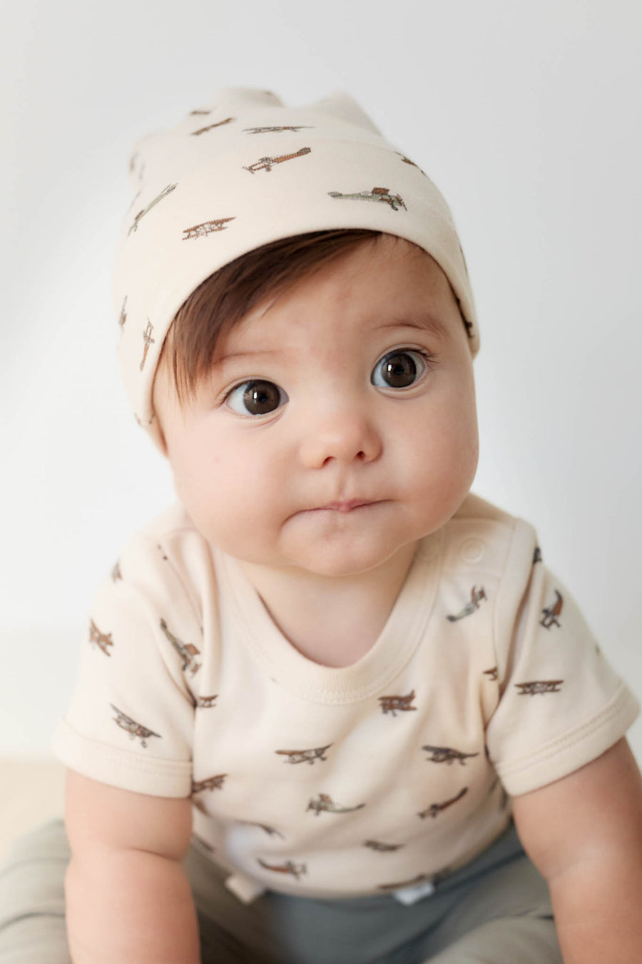 Organic Cotton Hudson Short Sleeve Bodysuit - Avion Shell Childrens Bodysuit from Jamie Kay NZ