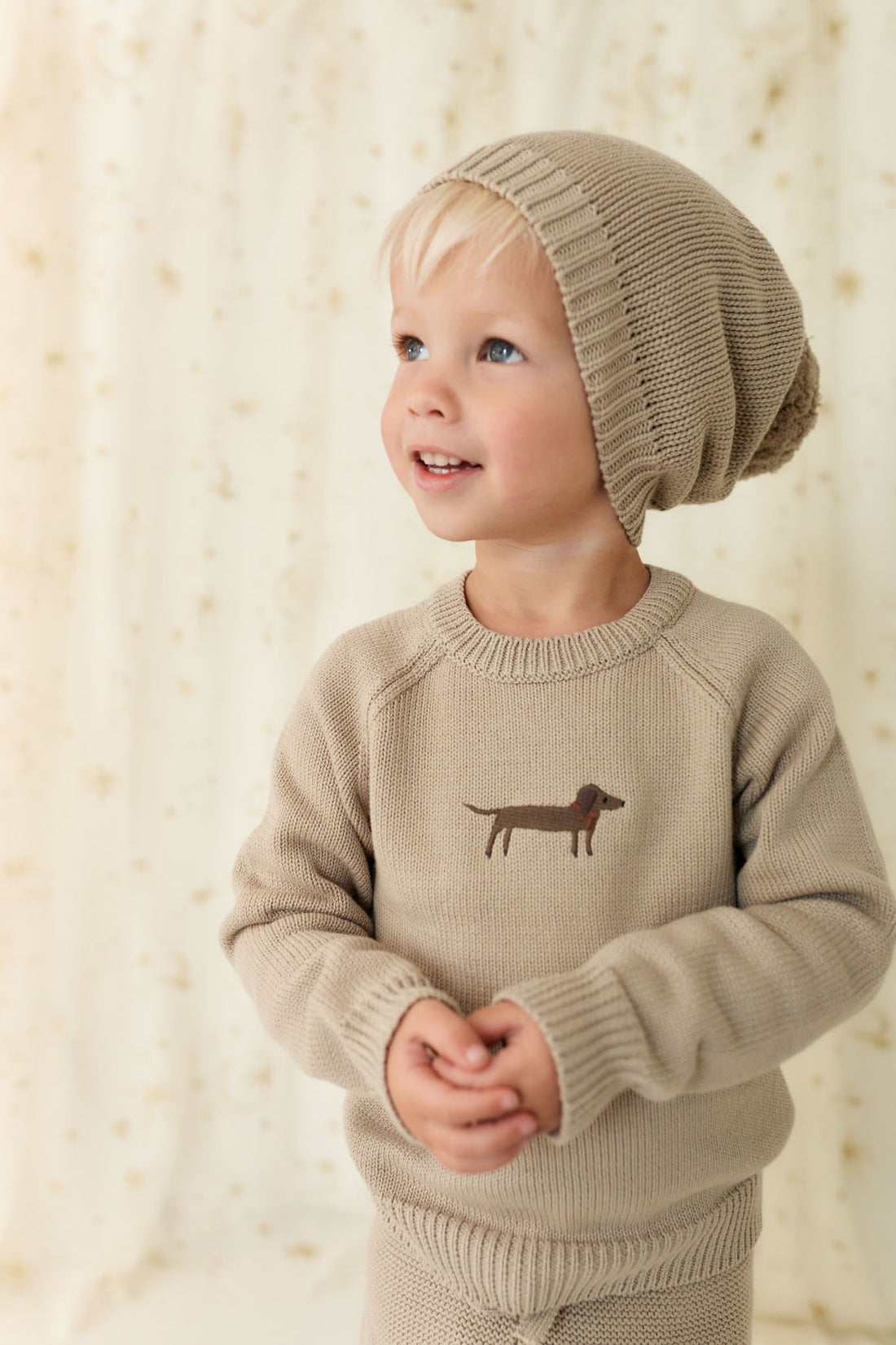 Ethan Jumper - Vintage Taupe Cosy Basil Childrens Jumper from Jamie Kay NZ