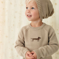 Ethan Jumper - Vintage Taupe Cosy Basil Childrens Jumper from Jamie Kay NZ