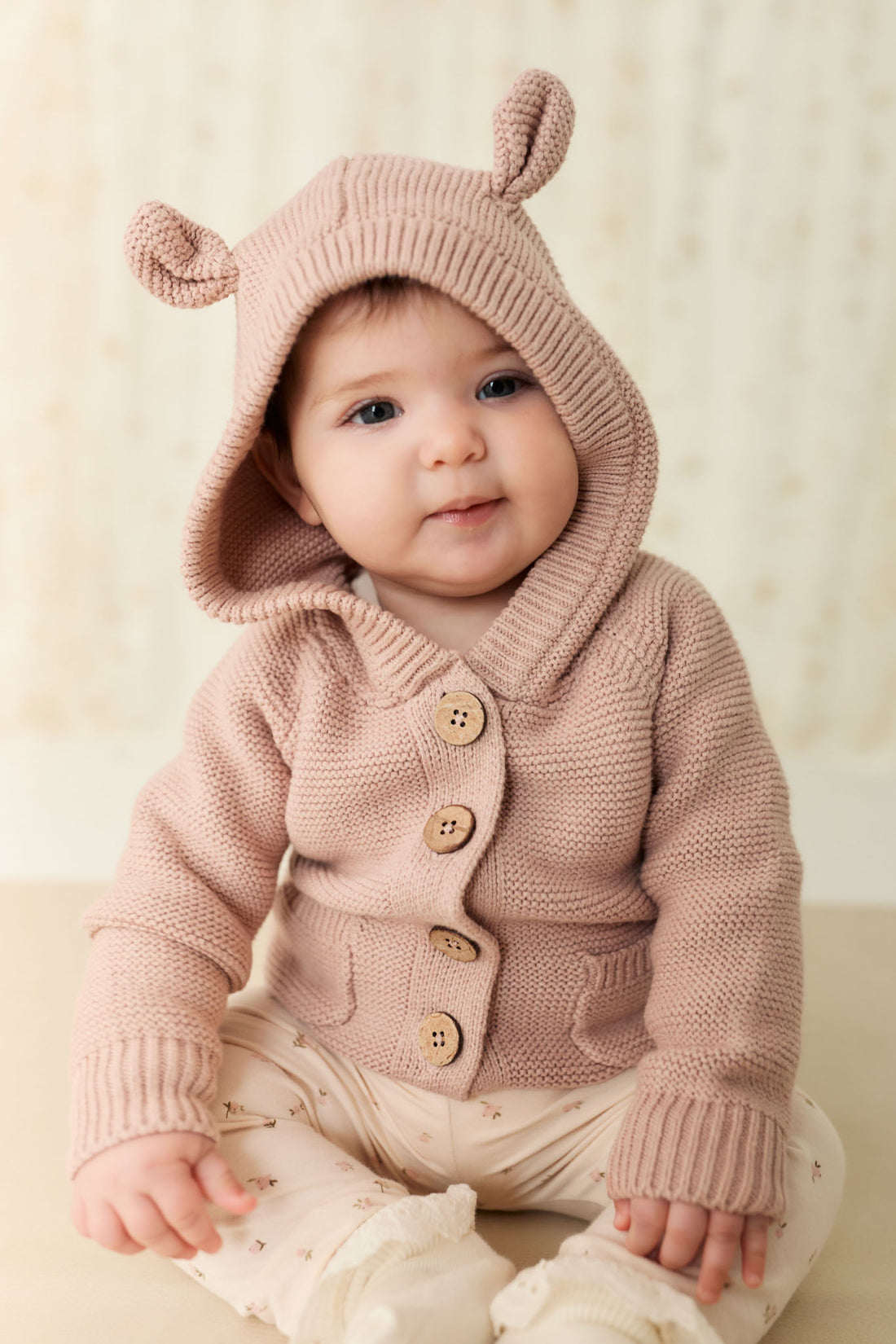 Sebastian Knitted Cardigan/Jacket - Dusky Rose Marle Childrens Cardigan from Jamie Kay NZ