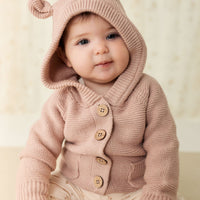 Sebastian Knitted Cardigan/Jacket - Dusky Rose Marle Childrens Cardigan from Jamie Kay NZ