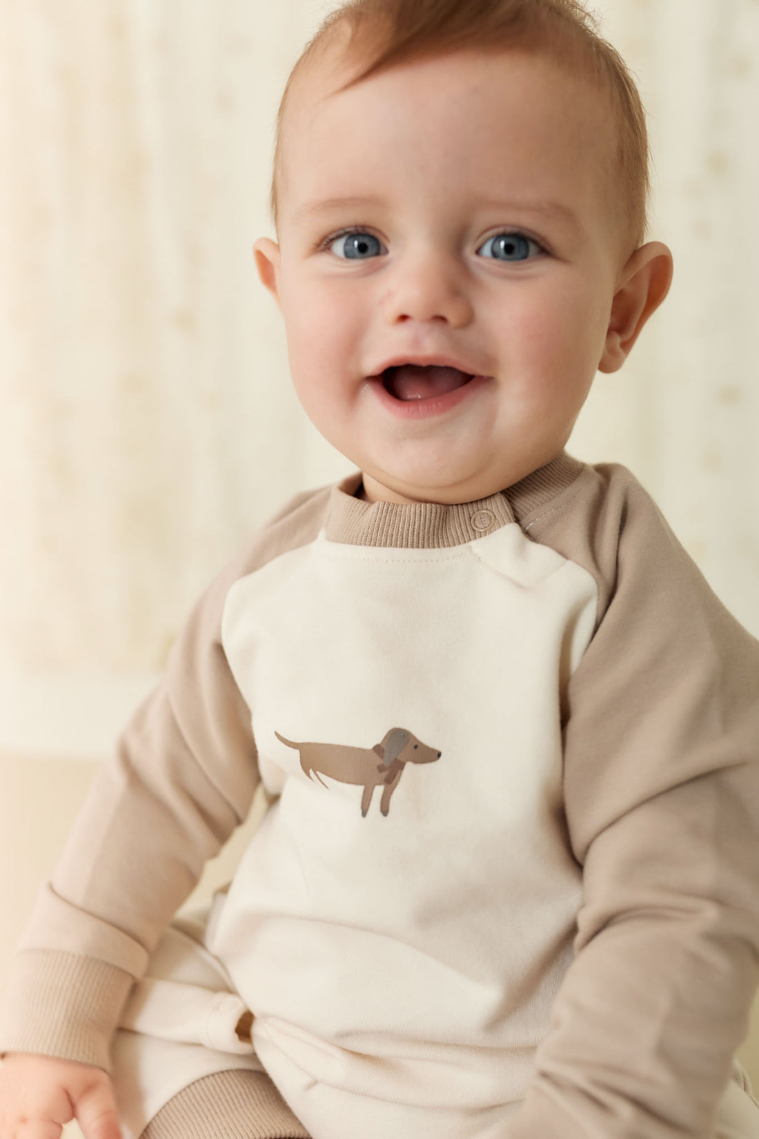 Organic Cotton Tao Sweatshirt Onepiece - Vintage Taupe Cosy Basil Childrens Onepiece from Jamie Kay NZ