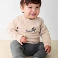 Ethan Jumper - Oatmeal Marle Avion Childrens Jumper from Jamie Kay NZ