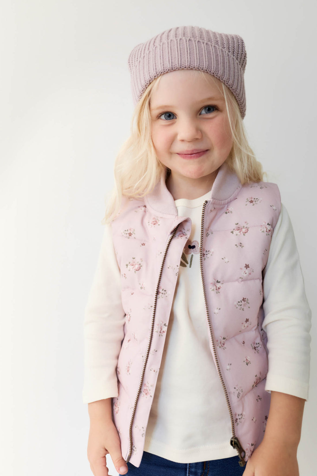 Taylor Vest - Petite Fleur Violet Childrens Vest from Jamie Kay NZ