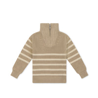 Jack Zip Jumper - Lenny Stripe Fawn Childrens Jumper from Jamie Kay NZ