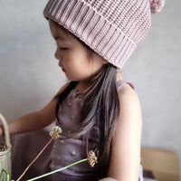 Aurelie Beanie - Softest Mauve Childrens Hat from Jamie Kay NZ