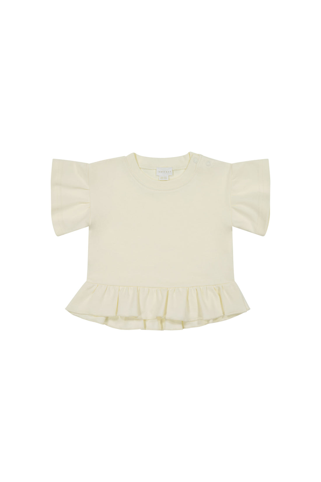 Pima Cotton Courtney Ruffle Top - Egret Childrens Top from Jamie Kay NZ