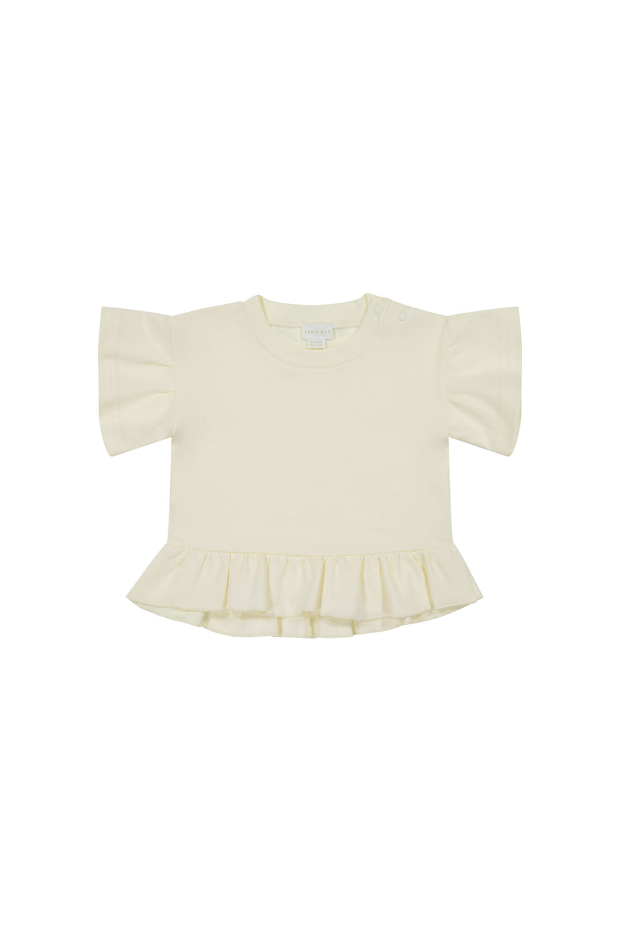 Pima Cotton Courtney Ruffle Top - Egret Childrens Top from Jamie Kay NZ