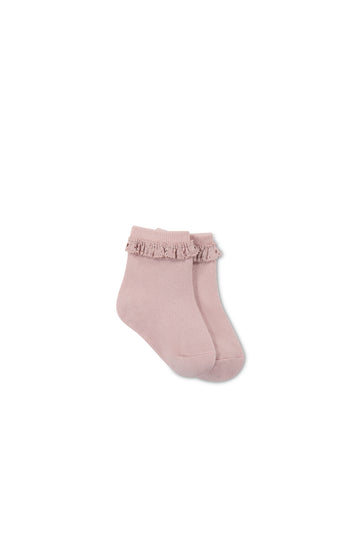 Frill Sock - Powder Pink Childrens Sock from Jamie Kay NZ