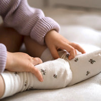 Jacquard Floral Sock - Petite Goldie Childrens Sock from Jamie Kay NZ